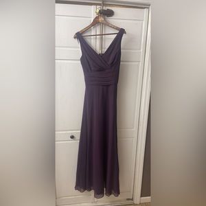 Plum Purple Floor Length Bridesmaid Dress